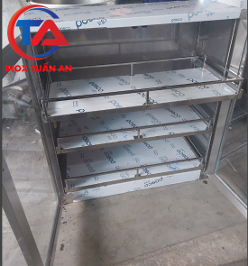 TỦ INOX 3 TẦNG CÓ THANH CHẮN