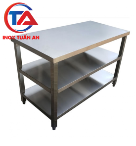 BÀN INOX PHẲNG 3 TẦNG