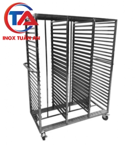 XE ĐẨY KHAY CƠM INOX